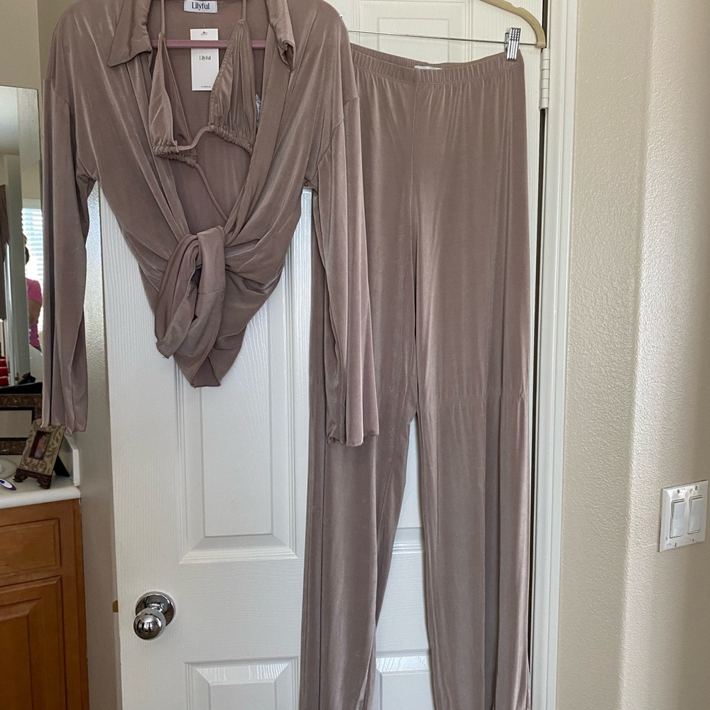 Taupe Three-Piece Lounge Set